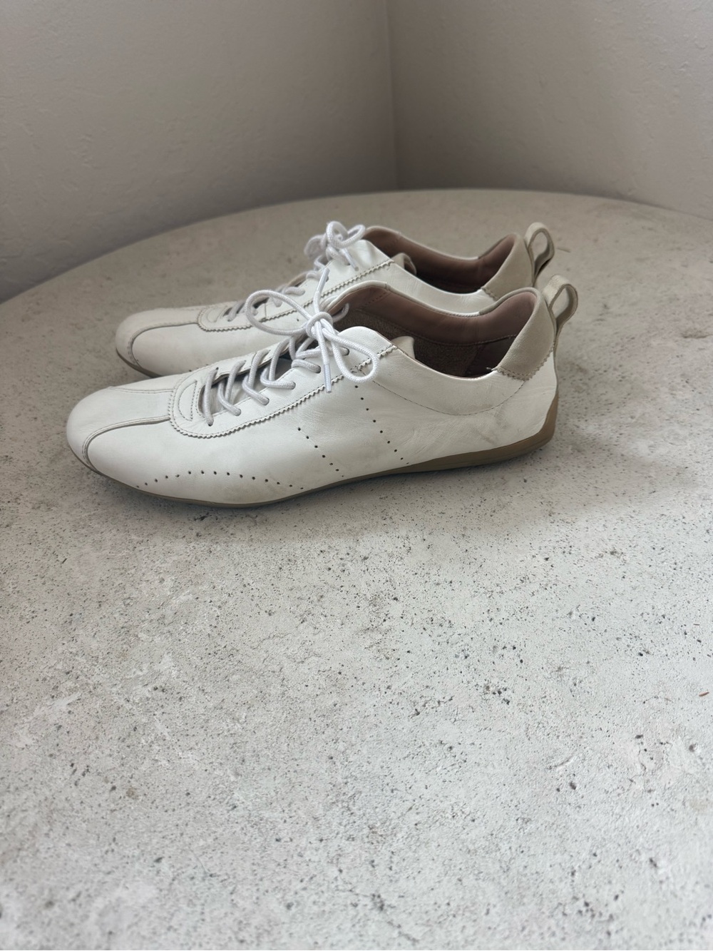 Women’s White Leather Low-Profile Sneakers